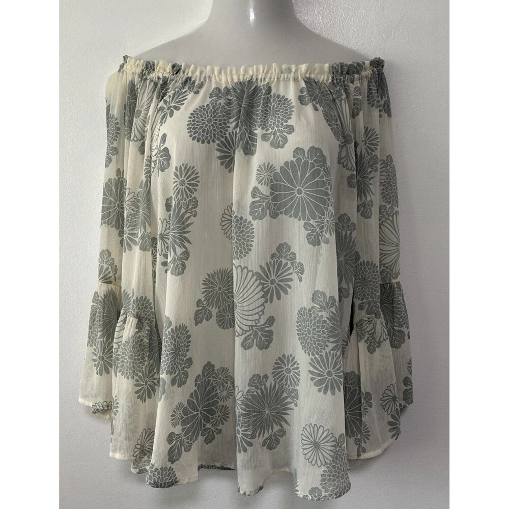 Scrapbook Blouse Bohemian Floral Sheer Romantic Lagenlook Festival Coastal Flow